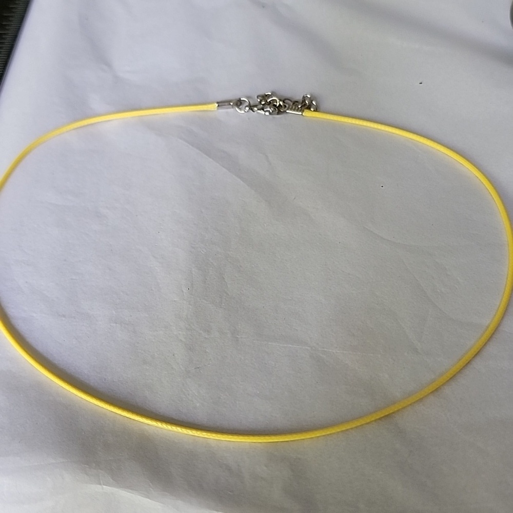 18 Inch Waxed LEATHER Lobster Close Rope Chain only Sunshine Yellow